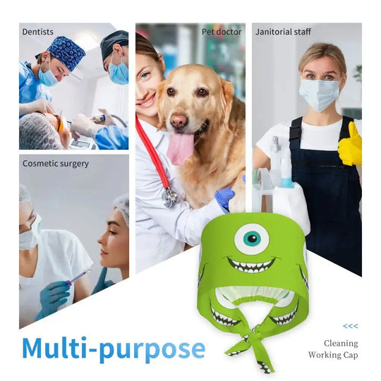 Casquette de travail réglable personnalisée avec dessin animé Monsters University, casquette chirurgicale pour hommes et femmes, casquette chirurgicale pour infirmières, médecins et chirurgiens MedSurgery Store For Digital Health