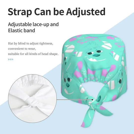 Casquette de travail réglable personnalisée avec dessin animé Monsters University, casquette chirurgicale pour hommes et femmes, casquette chirurgicale pour infirmières, médecins et chirurgiens MedSurgery Store For Digital Health
