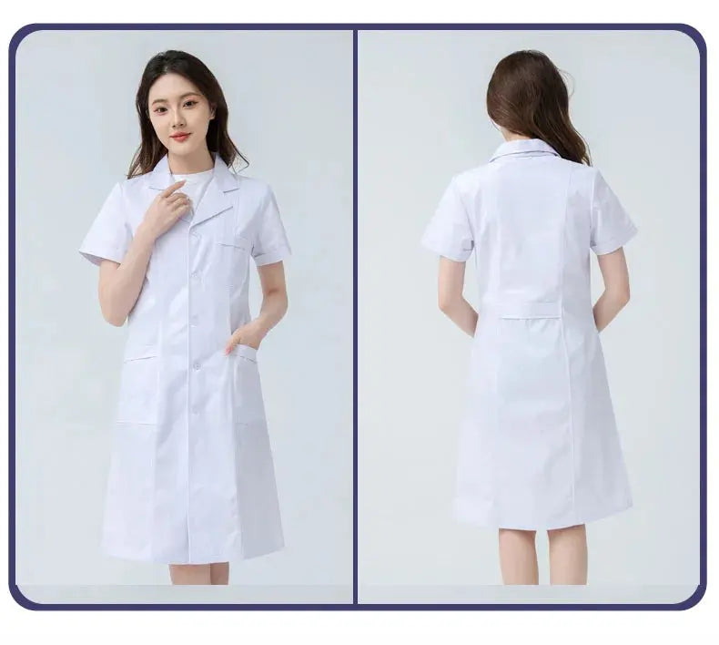 Blouse médicale blanche pour femme, blouse d'infirmière en coton, vêtements de travail d'hôpital, uniforme de travail professionnel de laboratoire scientifique de pharmacie MedSurgery Store For Digital Health