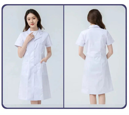 Blouse médicale blanche pour femme, blouse d'infirmière en coton, vêtements de travail d'hôpital, uniforme de travail professionnel de laboratoire scientifique de pharmacie MedSurgery Store For Digital Health