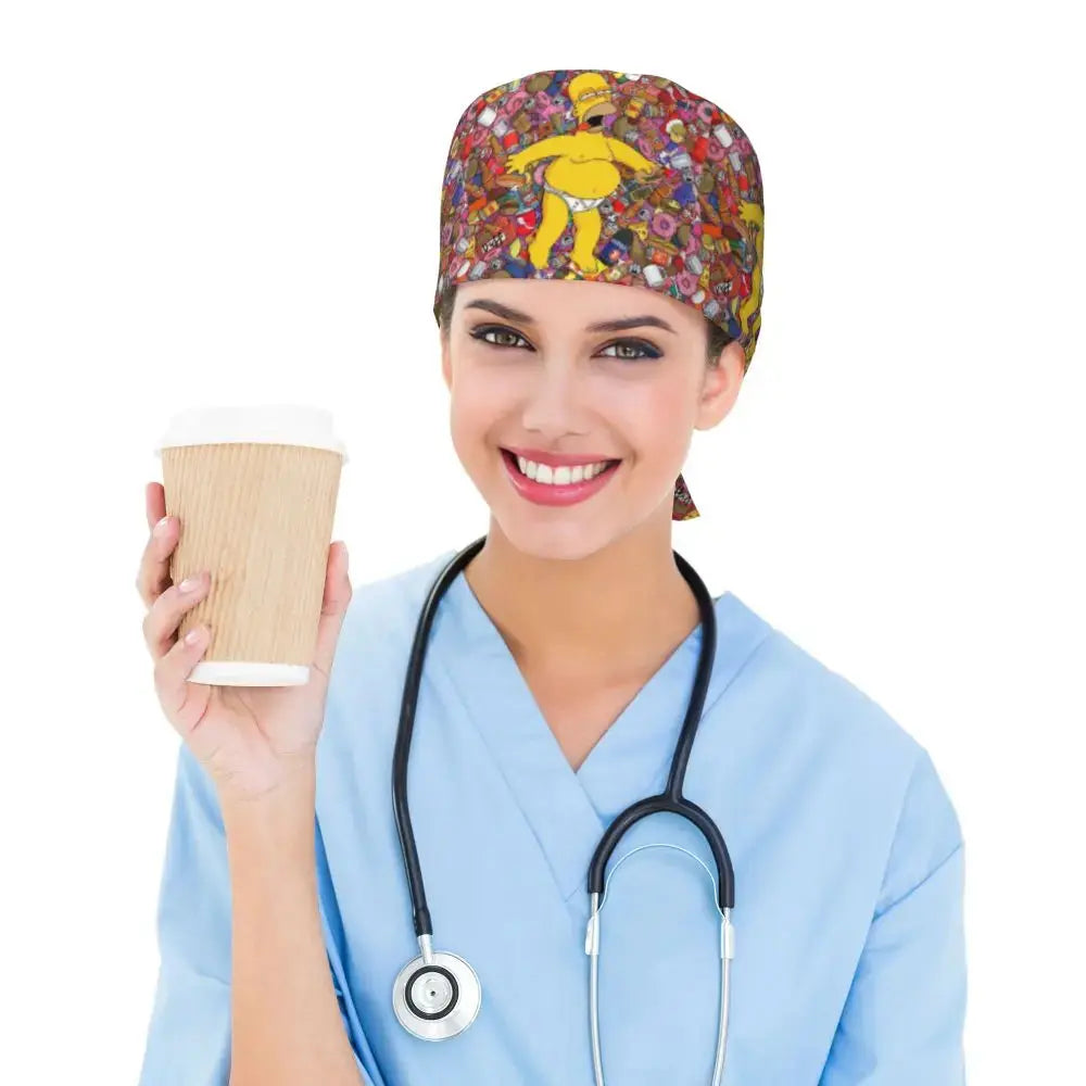 Casquette de travail réglable personnalisée avec explosion de cerveau, casquette chirurgicale des Simpsons, casquette chirurgicale pour infirmier, médecin, chirurgien, pour Chef MedSurgery Store For Digital Health