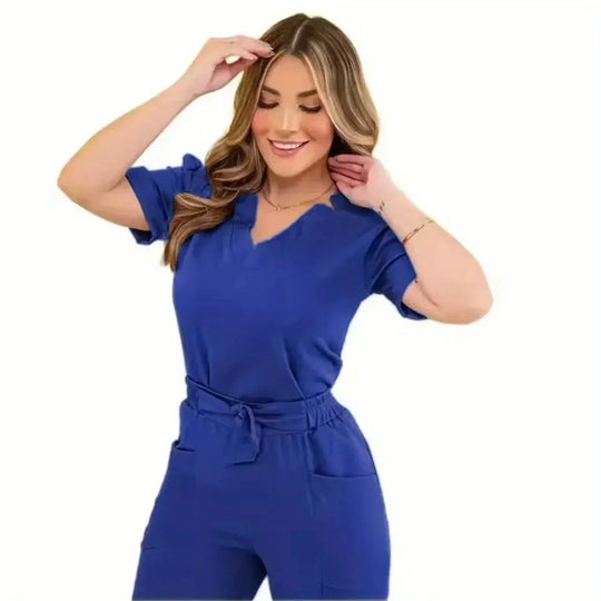 Ensemble de gommage à manches courtes pour femmes : gommage d'été, idéal pour les soins de beauté et les salles d'opération CJdropshipping