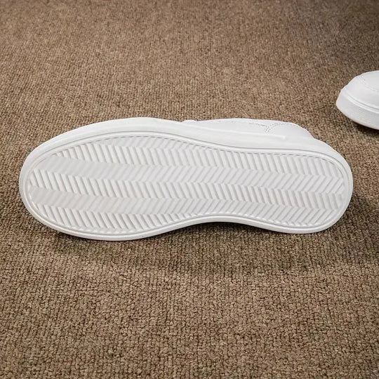 Chaussures blanches pour femmes, chaussures plates décontractées à lacets en ardoise blanche, chaussures de marche en cuir PU, semelle épaisse, mode de luxe pour les activités de plein air MedSurgery Store For Digital Health