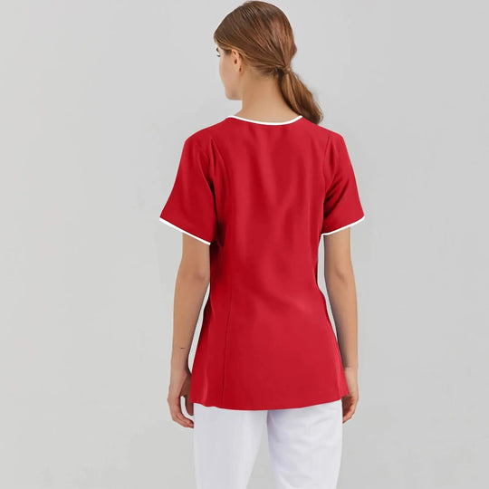 Filipina Medical Elite ISHOWTIENDA - Uniforme clinique ergonomique à manches courtes avec col en V CJdropshipping