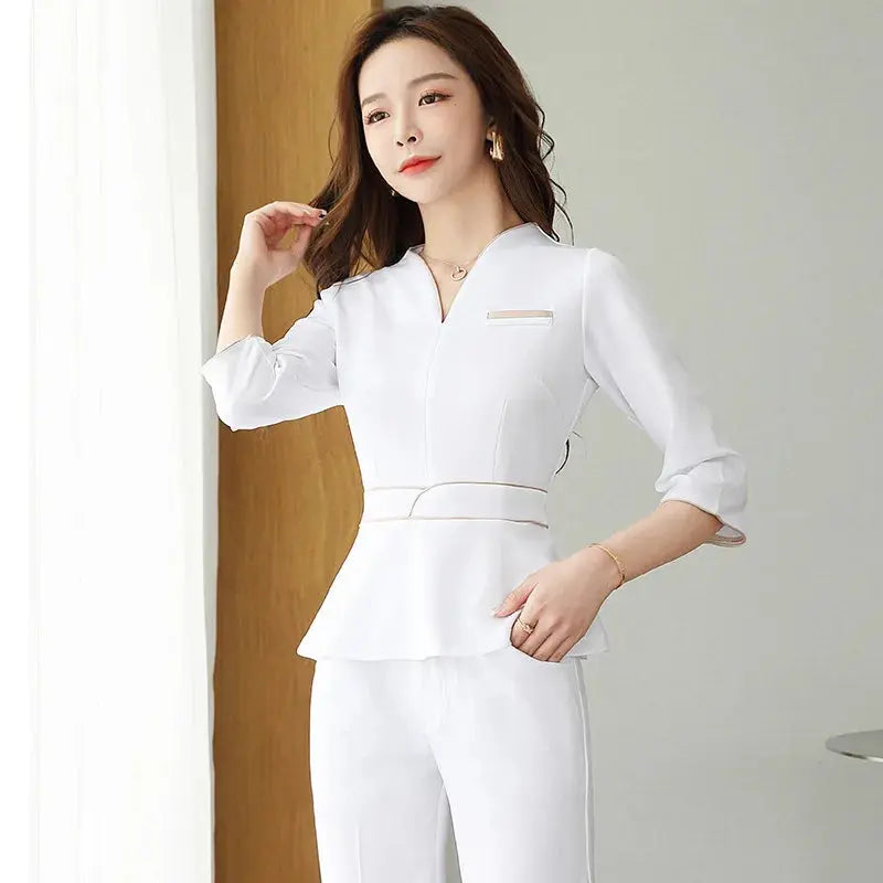 Uniforme d'été pour esthéticienne, combinaison à manches courtes pour salon de beauté, vêtements d'esthéticienne pour spa, vêtements de travail pour massage en hôtel, combinaison coréenne-BC MedSurgery Store For Digital Health