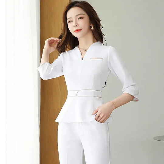 Uniforme d'été pour esthéticienne, combinaison à manches courtes pour salon de beauté, vêtements d'esthéticienne pour spa, vêtements de travail pour massage en hôtel, combinaison coréenne-BC MedSurgery Store For Digital Health