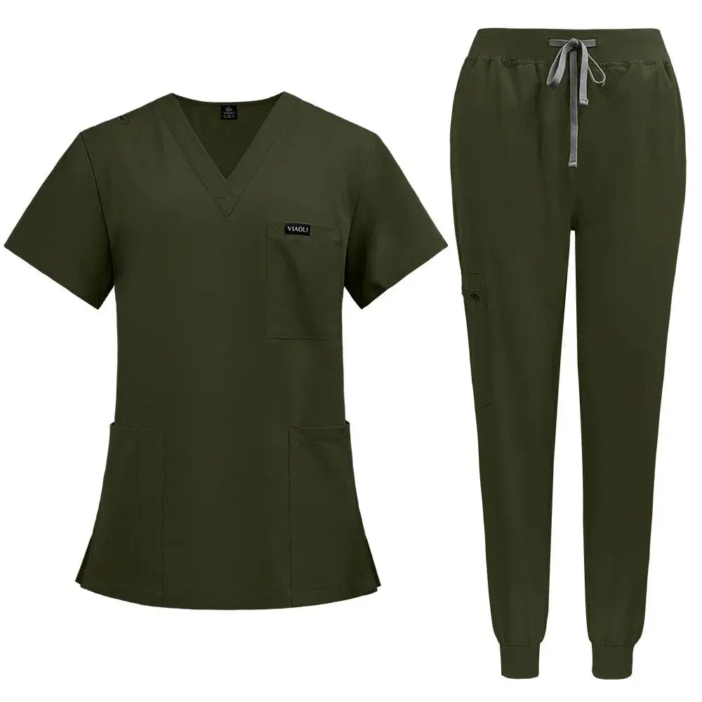 Blouse à manches courtes pour femmes - Blouse d'infirmière Confortable et protectrice pour l'hôpital, isolation et soins de la peau (94% Polyester + 6% Spandex) CJdropshipping