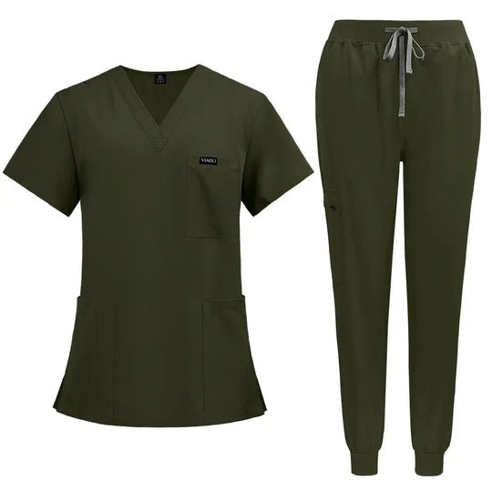 Blouse à manches courtes pour femmes - Blouse d'infirmière Confortable et protectrice pour l'hôpital, isolation et soins de la peau (94% Polyester + 6% Spandex) CJdropshipping