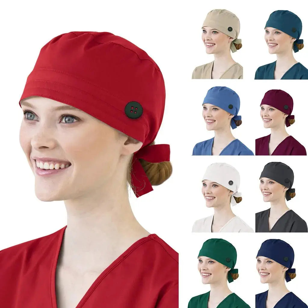 Casquettes de couleur unie avec bouton pour le soin des animaux, casquettes pour le travail en agence, casquettes pour le travail dans la beauté, casquettes pour les soins infirmiers en laboratoire CJdropshipping