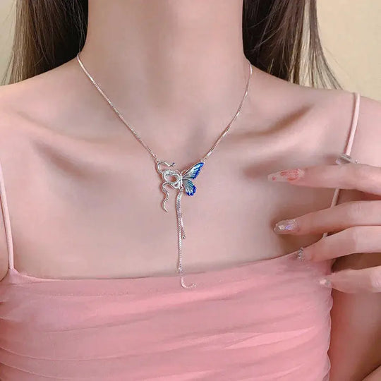 Collier à pendentifs en forme de papillon et de serpent pour femmes, collier ras du cou à glands Y2K Punk, accessoire de bijouterie pour cosplayeurs MedSurgery Store For Digital Health