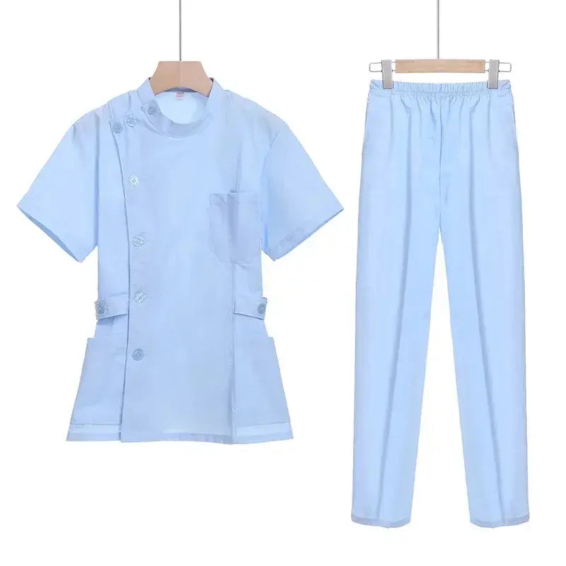 Ensemble de gommage court rose, uniforme médical pour infirmière et médecin, vêtements pour femmes, tenue d'infirmière deux pièces, robe d'hôpital de salon de beauté avec logo MedSurgery Store For Digital Health