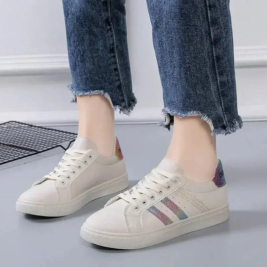 *Chaussures vulcanisées en cuir Pu pour femmes, baskets blanches, mode printemps, nouvelles chaussures blanc cassé MedSurgery Store For Digital Health