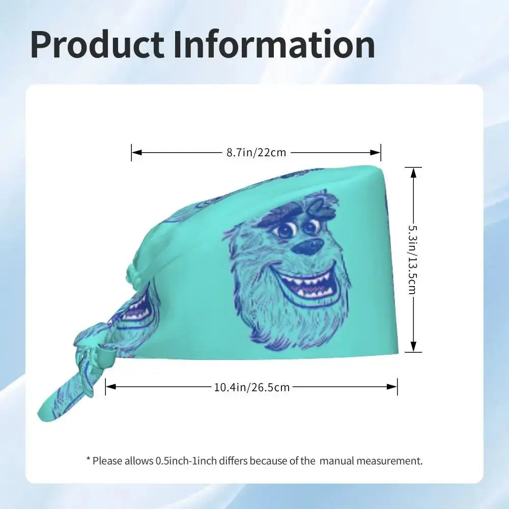 Casquette de travail réglable personnalisée avec dessin animé Monsters University, casquette chirurgicale pour hommes et femmes, casquette chirurgicale pour infirmières, médecins et chirurgiens MedSurgery Store For Digital Health