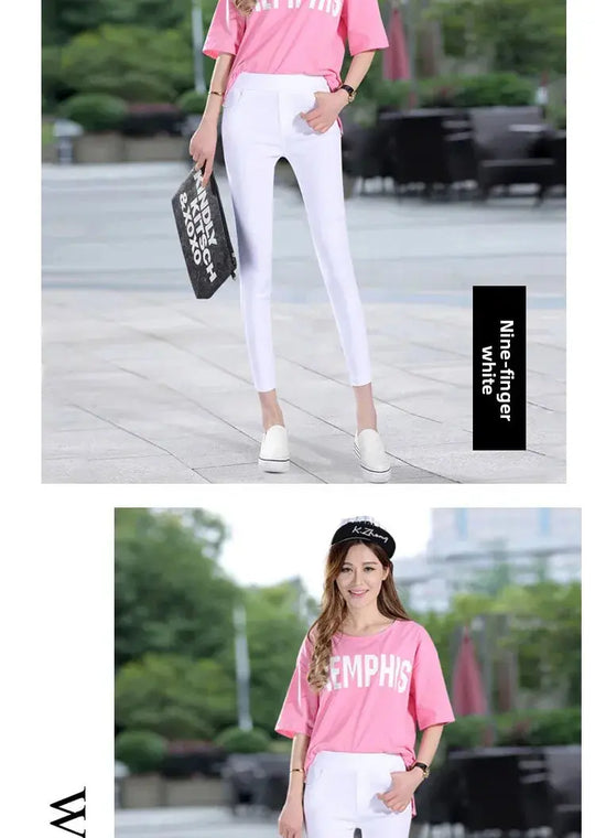 Leggings fins blancs taille haute pour femmes, plonnings adeazant d'été dix-huit, plonnings petit pied sie... MedSurgery Store pour la santé numérique