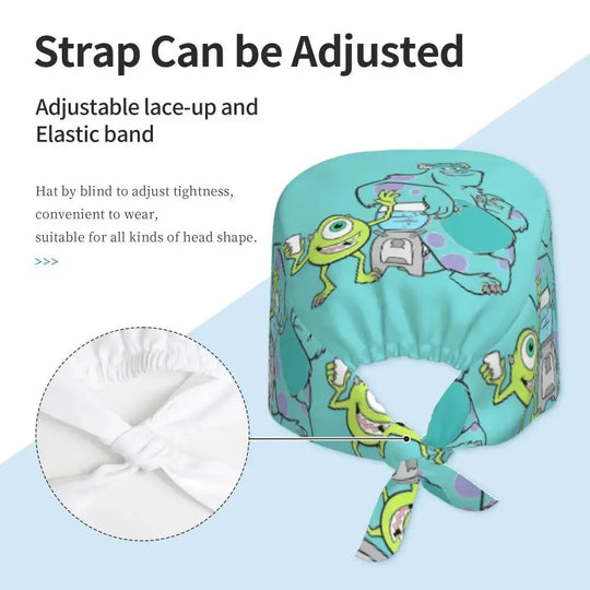Casquette de travail réglable personnalisée avec dessin animé Monsters University, casquette chirurgicale pour hommes et femmes, casquette chirurgicale pour infirmières, médecins et chirurgiens MedSurgery Store For Digital Health