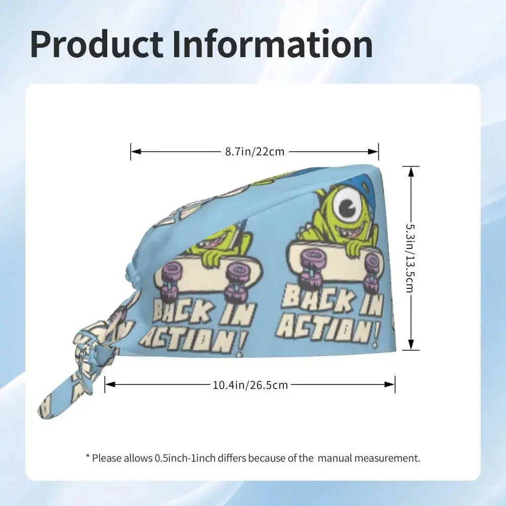 Casquette de travail réglable personnalisée avec dessin animé Monsters University, casquette chirurgicale pour hommes et femmes, casquette chirurgicale pour infirmières, médecins et chirurgiens MedSurgery Store For Digital Health
