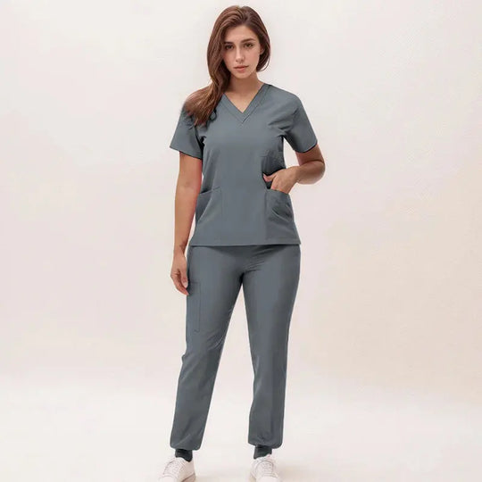 2025 nouvelles blouses de soins infirmiers à col en V, pantalons de jogging, ensembles de blouses de chirurgie, blouses dentaires, blouses d'hôpital, blouses d'hôpital S21 MedSurgery Store For Digital Health