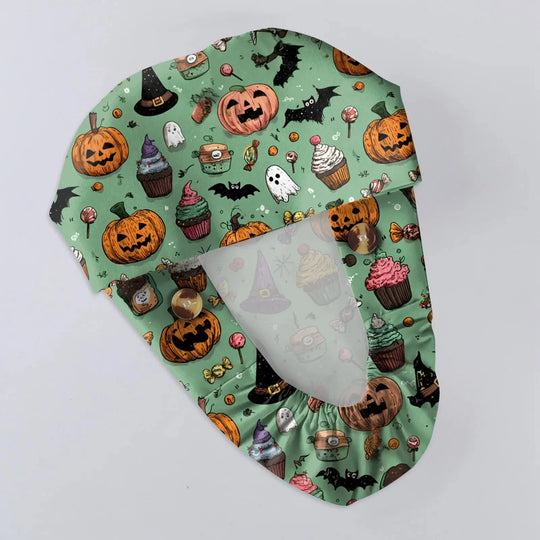 Casquette unisexe de médecin ou d'infirmier avec imprimé Halloween - Casquette de médecin avec imprimé pour le travail médical. Style décontracté en coton, confortable et élégant. CJdropshipping