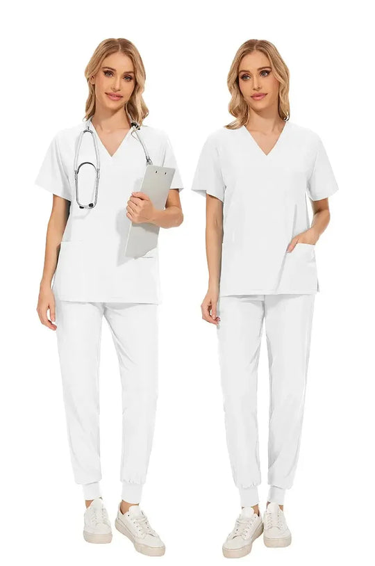 Uniformes médicaux moulants pour femmes, ensembles de blouses, accessoires de soins infirmiers, blouses de chirurgie hospitalière, cliniques dentaires, salons de beauté, vêtements de travail CJdropshipping