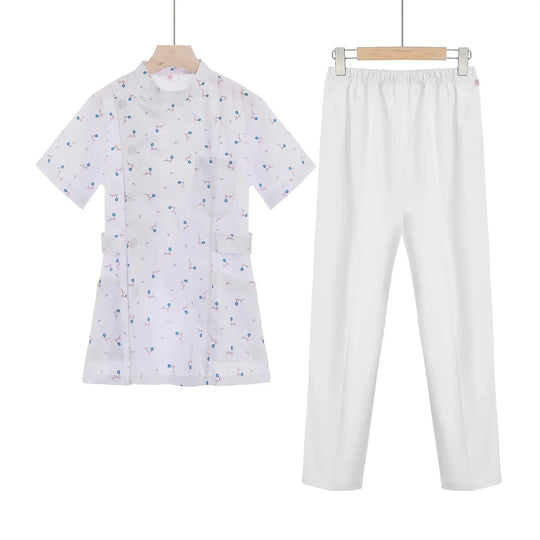 Ensemble de gommage court rose, uniforme médical pour infirmière et médecin, vêtements pour femmes, tenue d'infirmière deux pièces, robe d'hôpital de salon de beauté avec logo MedSurgery Store For Digital Health