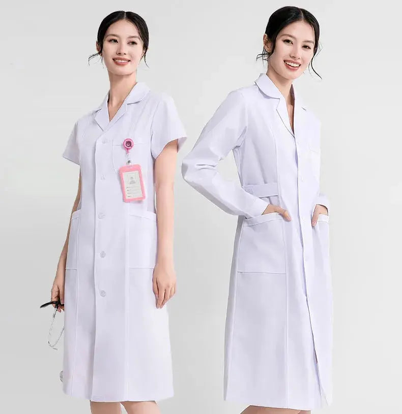 Blouse médicale blanche pour femme, blouse d'infirmière en coton, vêtements de travail d'hôpital, uniforme de travail professionnel de laboratoire scientifique de pharmacie MedSurgery Store For Digital Health