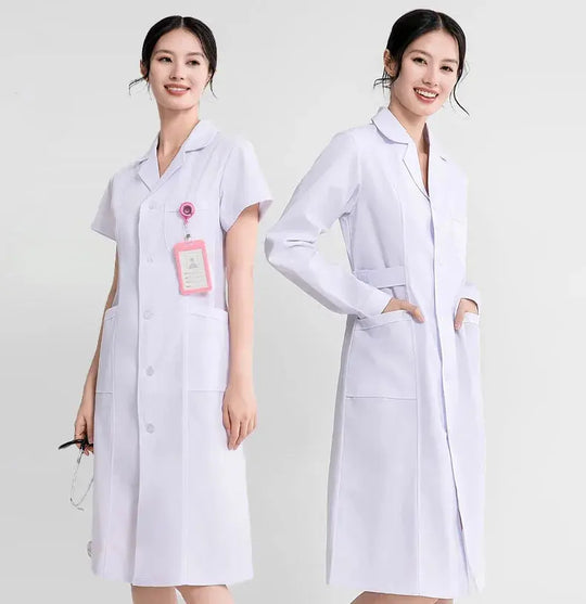 Blouse médicale blanche pour femme, blouse d'infirmière en coton, vêtements de travail d'hôpital, uniforme de travail professionnel de laboratoire scientifique de pharmacie MedSurgery Store For Digital Health