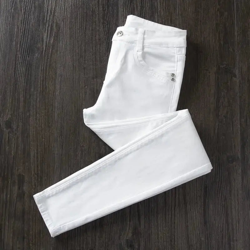Pantalon skinny blanc pour femme, Jeans skinny taille haute, extensible, à la mode, printemps/été/automne, 2022 MedSurgery Store For Digital Health