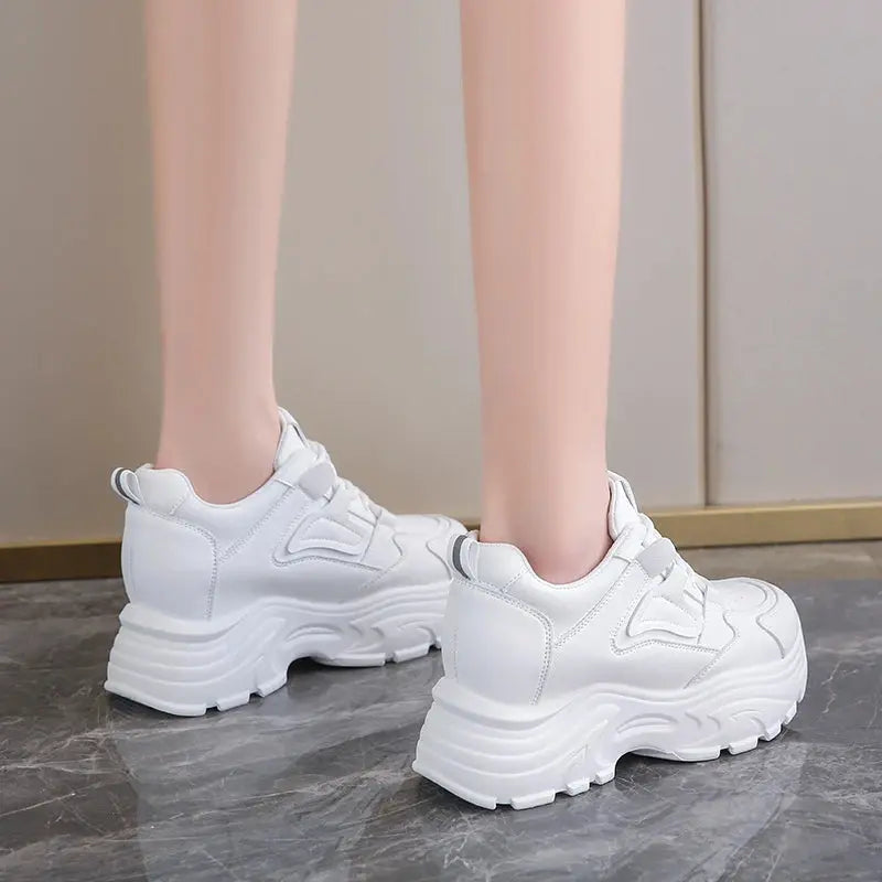 Baskets blanches à plateforme, chaussures vulcanisées à lacets à fond épais, cuir Pu, respirant, printemps 2024 MedSurgery Store For Digital Health