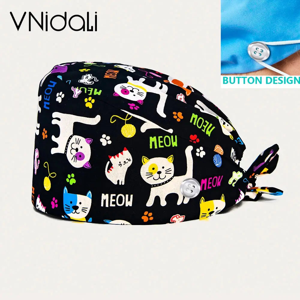 Casquette médicale multicolore pour femme, casquette de pharmacien, animalerie, bonnet bouffant, bonnet anti-poussière pour les soins infirmiers et le travail CJdropshipping