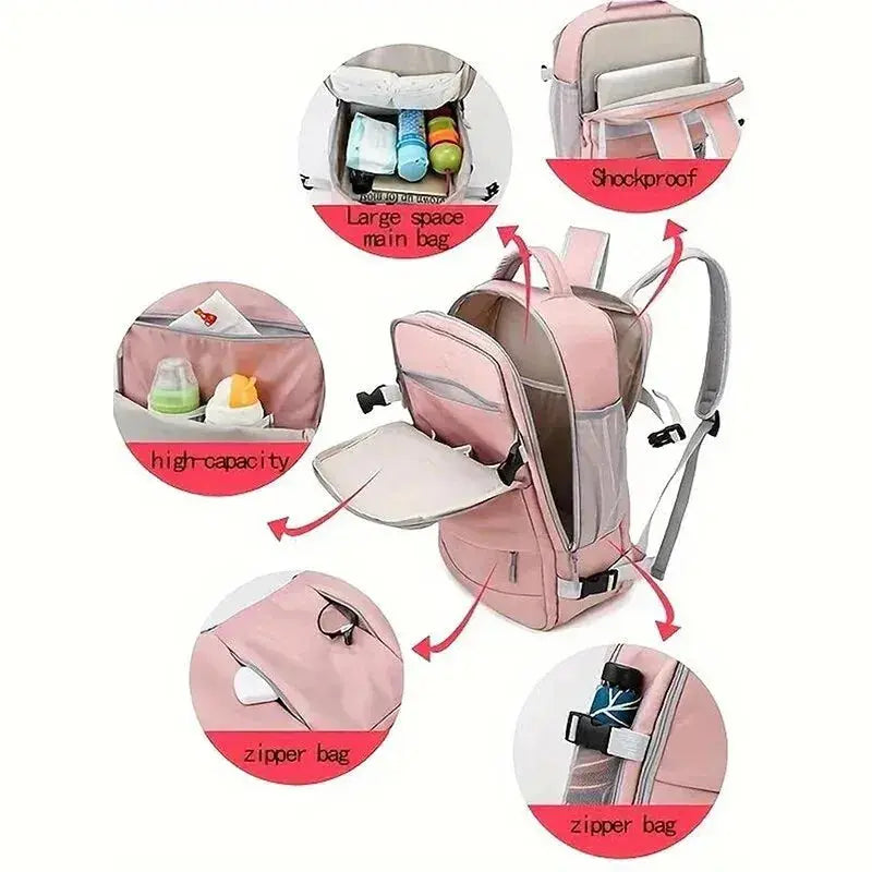 Sac à dos de voyage de grande capacité pour femmes, multifonctionnel, rangement pour chaussures, multicouche, séparation sèche et humide, imperméable MedSurgery Store For Digital Health