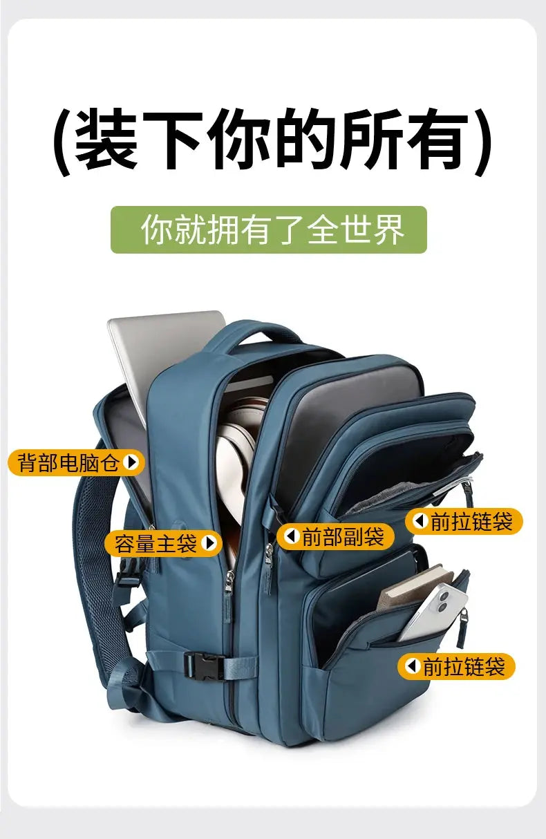 Grand sac à dos de voyage pour femmes et hommes, sac de cabine, sac à dos d'avion imperméable multifonctionnel avec chargement USB, sac à dos antivol MedSurgery Store For Digital Health
