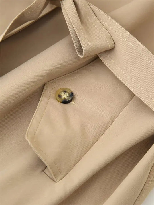Trench-coat pour femmes, nouveau manteau court avec ceinture, revers, haut décontracté et habillé pour femmes 2025 MedSurgery Store For Digital Health