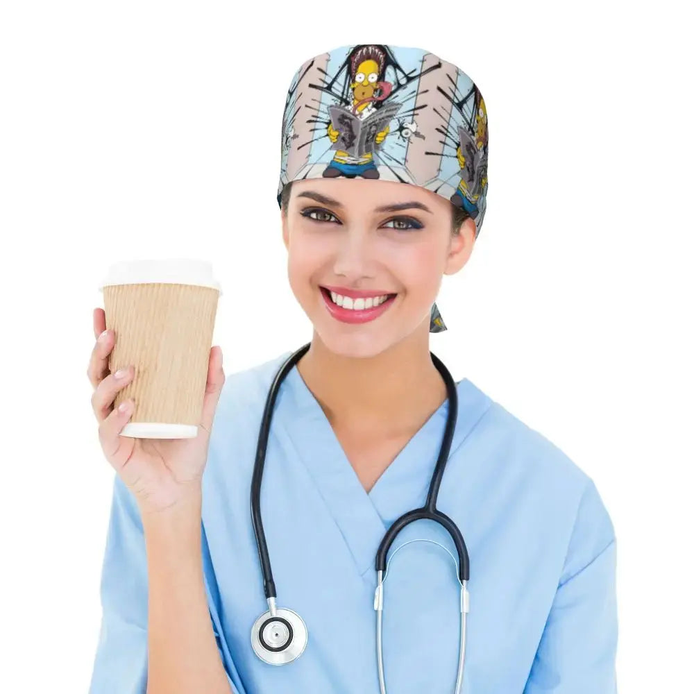 Casquette de travail réglable personnalisée avec explosion de cerveau, casquette chirurgicale des Simpsons, casquette chirurgicale pour infirmier, médecin, chirurgien, pour Chef MedSurgery Store For Digital Health