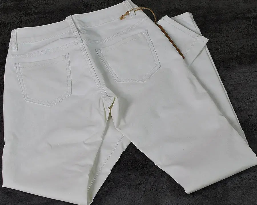 Pantalon taille basse pour femme, pantalon élastique moulant avec double fermeture éclair, pantalon en faux cuir blanc pour femme MedSurgery Store For Digital Health