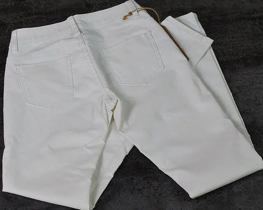 Pantalon taille basse pour femme, pantalon élastique moulant avec double fermeture éclair, pantalon en faux cuir blanc pour femme MedSurgery Store For Digital Health