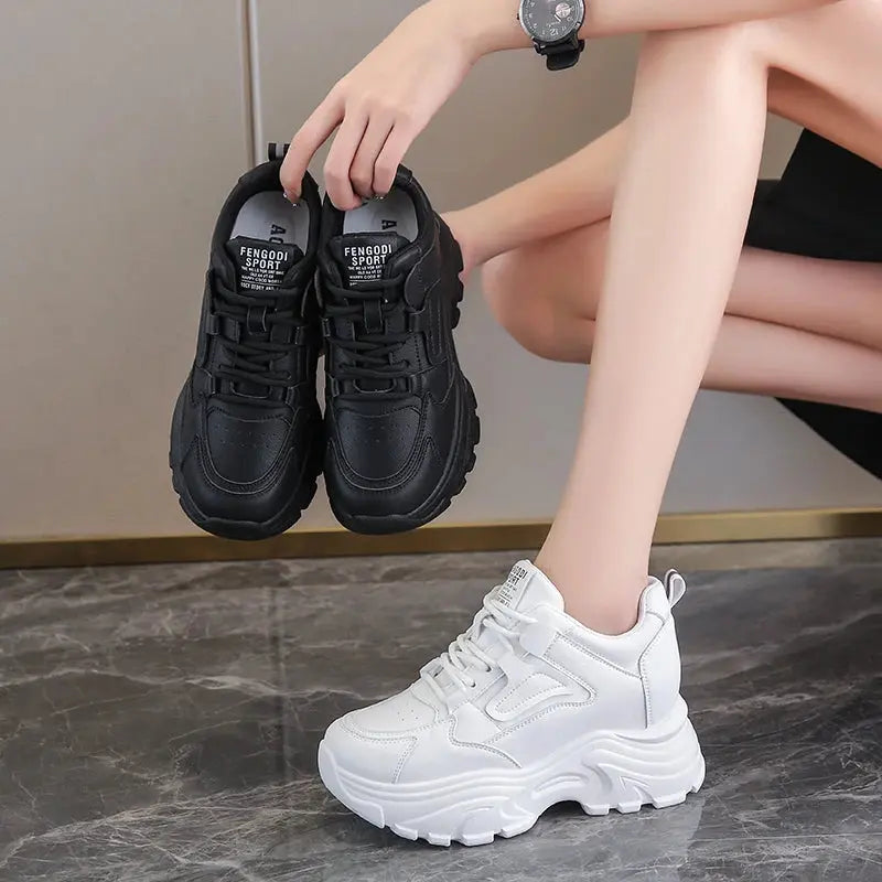 Baskets blanches à plateforme, chaussures vulcanisées à lacets à fond épais, cuir Pu, respirant, printemps 2024 MedSurgery Store For Digital Health