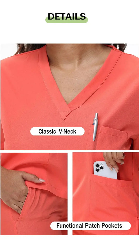 2025 nouvelles blouses de soins infirmiers à col en V, pantalons de jogging, ensembles de blouses de chirurgie, blouses dentaires, blouses d'hôpital, blouses d'hôpital S21 MedSurgery Store For Digital Health
