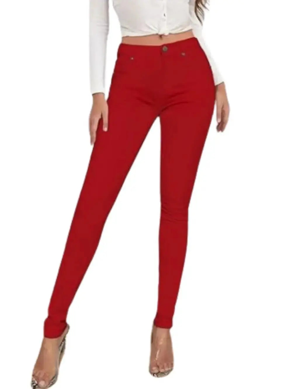 Jeans extensibles en coton pour femmes, pantalons décontractés, blancs, ultra-extensibles, confortables, pour le travail MedSurgery Store For Digital Health