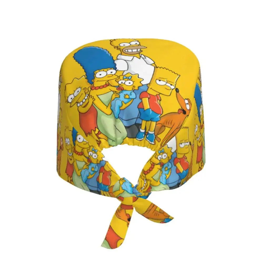 Personnalisé The Simpsons Cartoon Staff Medical Scrubs Hat Men Women Medical Nursing Surgical Scrub Caps MedSurgery Store For Digital Health