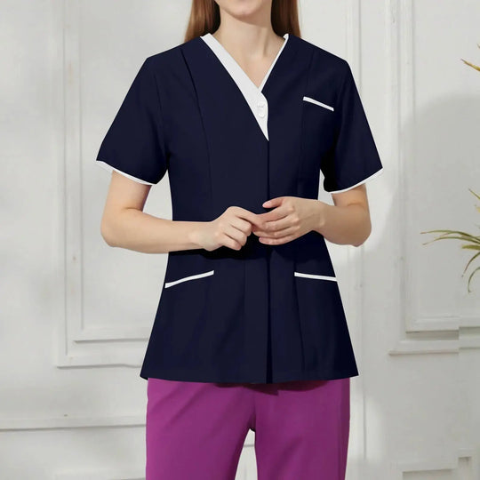 Filipina Medical Elite ISHOWTIENDA - Uniforme clinique ergonomique à manches courtes avec col en V CJdropshipping