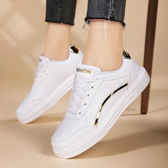 Chaussures blanches pour femmes, chaussures plates décontractées à lacets en ardoise blanche, chaussures de marche en cuir PU, semelle épaisse, mode de luxe pour les activités de plein air MedSurgery Store For Digital Health