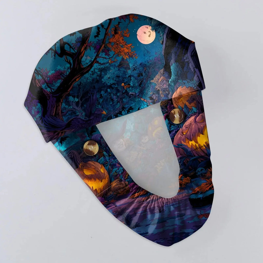 Casquette unisexe de médecin ou d'infirmier avec imprimé Halloween - Casquette de médecin avec imprimé pour le travail médical. Style décontracté en coton, confortable et élégant. CJdropshipping