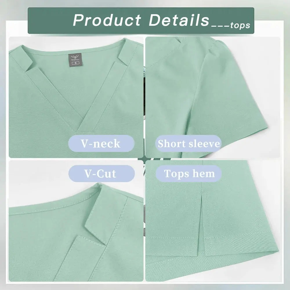 Vêtements de travail à manches courtes pour les cliniques, blouses pour femmes, blouses d'hôpital, combinaisons pour dentistes, accessoires pour infirmières CJdropshipping