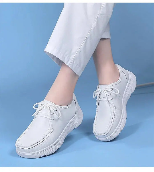 STRONGSHEN, chaussures blanches à plateforme, chaussures d'infirmières, chaussures de travail légères et confortables, chaussures à enfiler à la mode pour les femmes MedSurgery Store For Digital Health