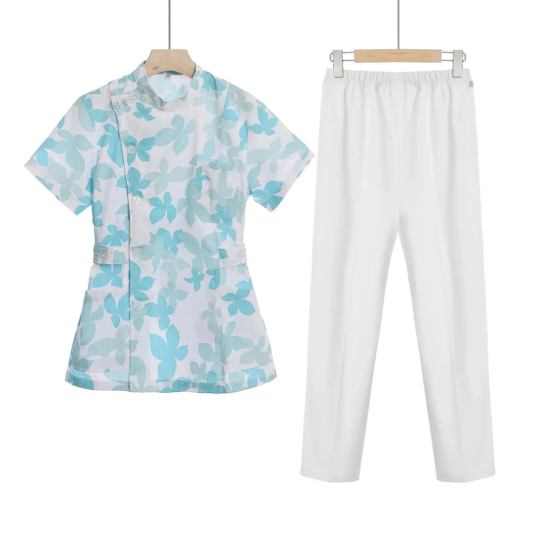 Ensemble de gommage court rose, uniforme médical pour infirmière et médecin, vêtements pour femmes, tenue d'infirmière deux pièces, robe d'hôpital de salon de beauté avec logo MedSurgery Store For Digital Health