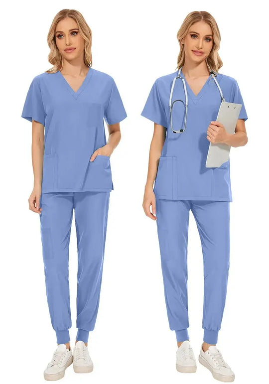 Uniformes médicaux moulants pour femmes, ensembles de blouses, accessoires de soins infirmiers, blouses de chirurgie hospitalière, cliniques dentaires, salons de beauté, vêtements de travail CJdropshipping