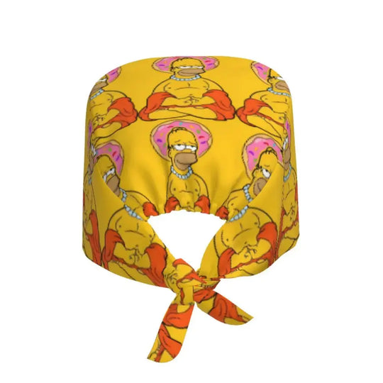 Personnalisé The Simpsons Cartoon Staff Medical Scrubs Hat Men Women Medical Nursing Surgical Scrub Caps MedSurgery Store For Digital Health