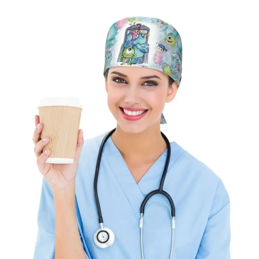 Casquette de travail réglable personnalisée avec dessin animé Monsters University, casquette chirurgicale pour hommes et femmes, casquette chirurgicale pour infirmières, médecins et chirurgiens MedSurgery Store For Digital Health