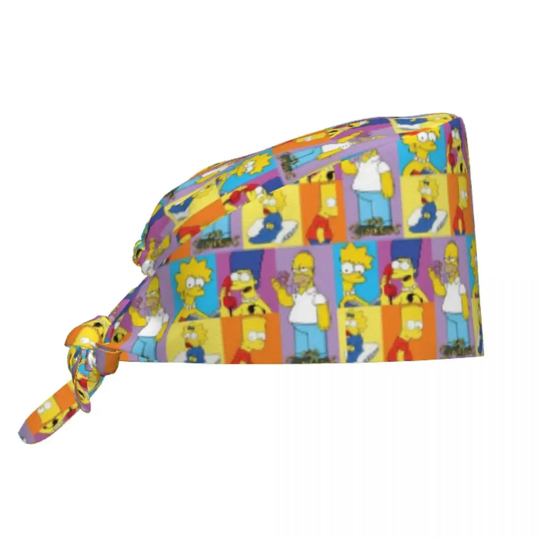 Personnalisé The Simpsons Cartoon Staff Medical Scrubs Hat Men Women Medical Nursing Surgical Scrub Caps MedSurgery Store For Digital Health