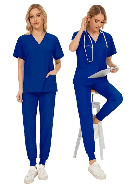 Uniformes médicaux moulants pour femmes, ensembles de blouses, accessoires de soins infirmiers, blouses de chirurgie hospitalière, cliniques dentaires, salons de beauté, vêtements de travail CJdropshipping